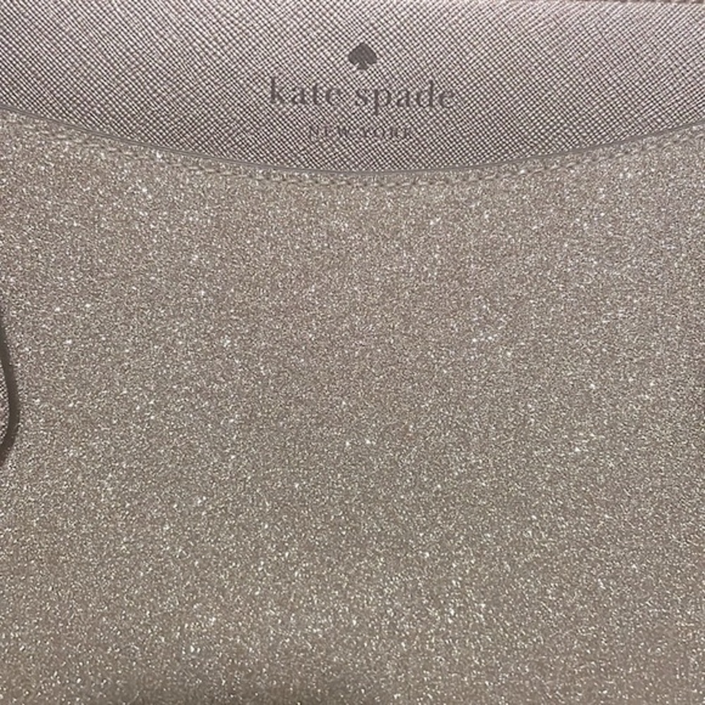 Kate Spade Lola Shimmy Glitter Rose Gold Holiday Tote Bag - Picture 8 of 14